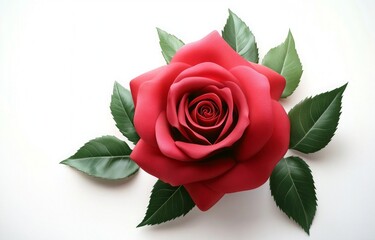 Elegant Peach Rose on White Background, Delicate Peach-Colored Rose Isolated on White, Minimalist Peach Rose Bloom with Soft Petals