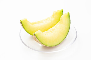 テーブルにみずみずしいメロン