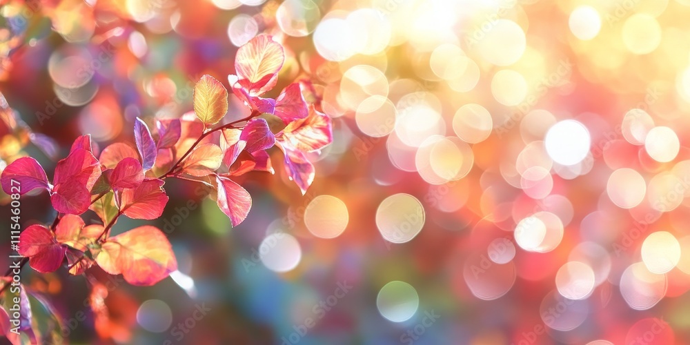 Poster bokeh texture showcasing the vibrant colors of summer and autumn. this captivating bokeh texture bea