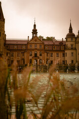 Moszna Castle under the grain