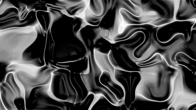 Black and white abstract background with fabric ripples like liquid silk showing subtle light reflections, suitable for luxury, fashion, or abstract backgrounds in design projects and marketing materi