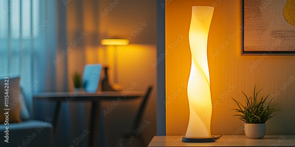 Aufkleber soft illumination from a smooth blur lamp creates a captivating light background, enhancing the ambi