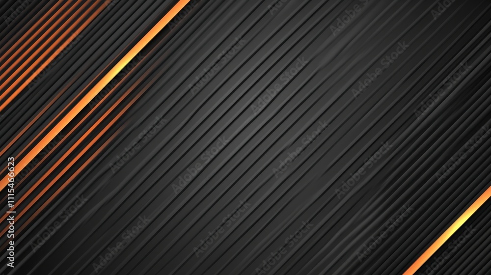 Poster abstract background with diagonal lines in black and orange.