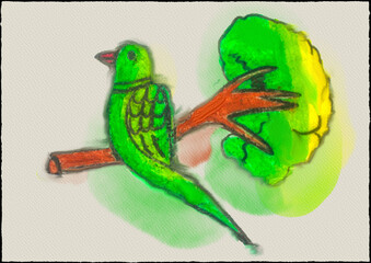 Parrot on a branch, parrot on the branch, Parrot on a branch