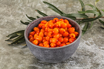 Natural organic ripe sweet buckthorn
