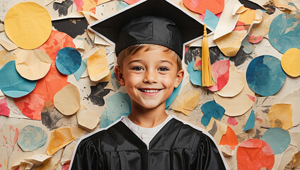 Graduation Kid Portrait - obrazy, fototapety, plakaty