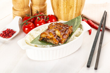 Grilled eel with steamed rice