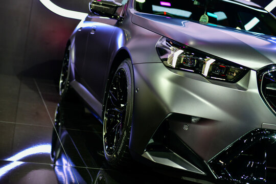 Bangkok Thailand, Dec 3,2024 :All new BMW M5 (G90) M HYBRID V8 727 Horsepower 1,000 Newton meters launched in Motor Expo IMPACT Challenger Hall