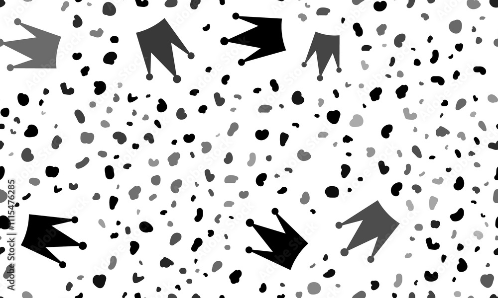 Poster abstract seamless pattern with crown symbols. creative leopard backdrop. illustration on transparent