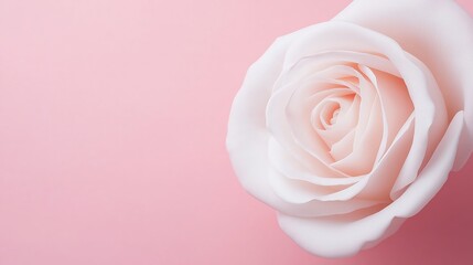 Fototapeta premium soft pink rose against gentle pink background evokes elegance and tranquility
