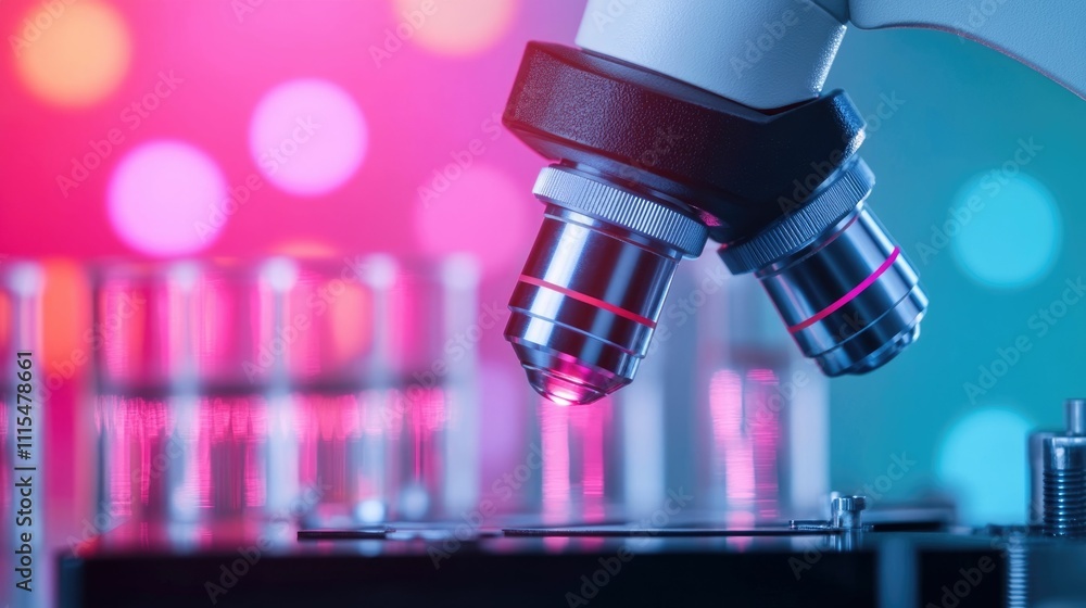 Poster detailed microscopic analysis of microorganisms and tiny ecosystems in environmental science researc
