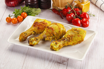 Roasted Chicken leg drumsticks with curry sauce