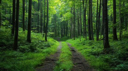 Fototapeta premium Harmony with Nature. Peaceful forest walk