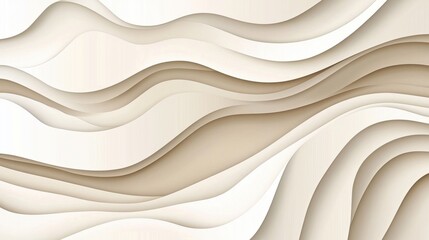 Obraz premium Abstract beige and white wavy layers background.