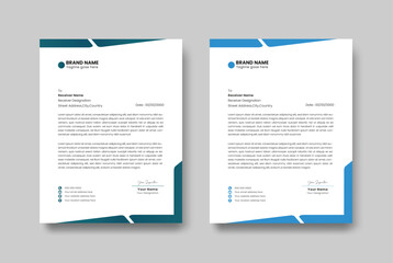Creative and modern letterhead template design with color variation bundle illustration
