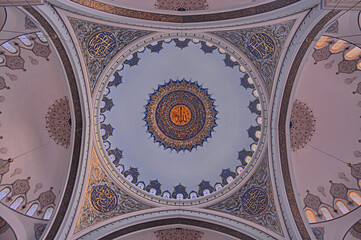 Obraz premium Interior view of Grand Camlica Mosque in Istanbul, Turkey.