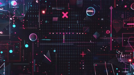 Obraz premium Abstract Neon Digital Art