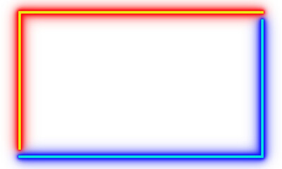 Obraz premium LED Neon light frame. Versus red and blue light border frame. Retro Synthwave