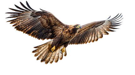 Obraz premium Illustration of a majestic eagle in flight isolated on white background