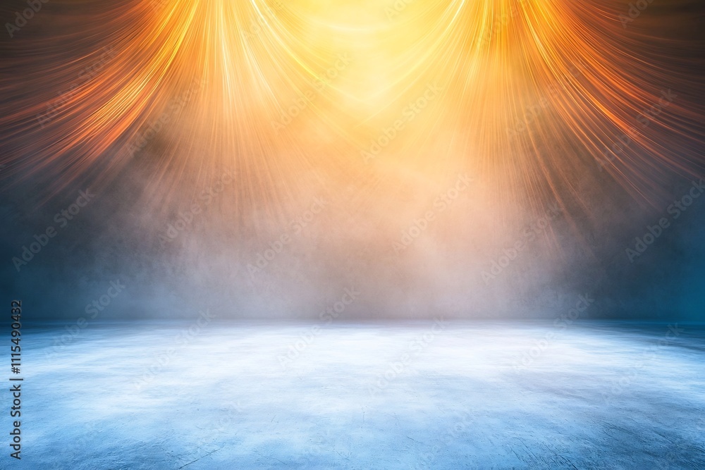 Poster mesmerizing abstract light waves flowing across vibrant gradient backdrop