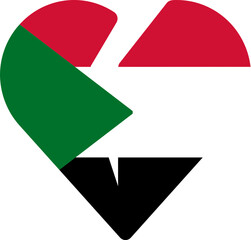 Sudan Flag On Broken Heart Icon