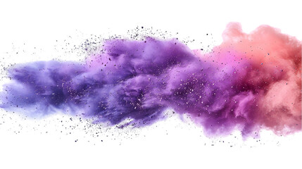 Fototapeta premium Brown, Purple, Blue colours powder exploding isolated on a transparent background