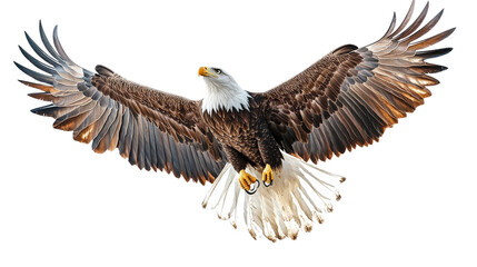 Fototapeta premium Illustration of a majestic eagle in flight isolated on white background