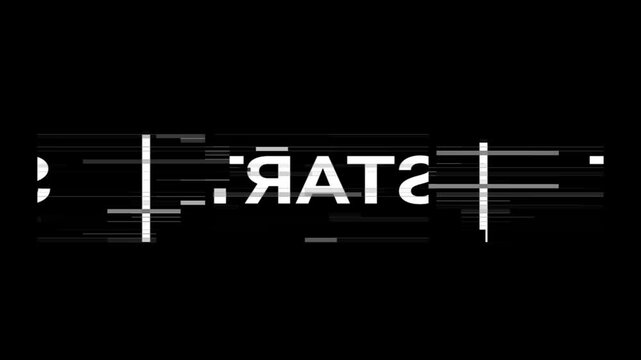 Start 4k text animation motion banner glitch effect.