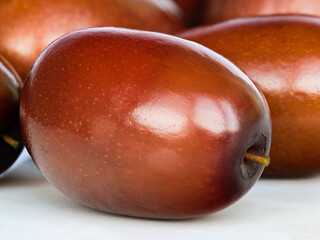 Macro shot of ripe unabi fruit (Jiziphus jujube (jujube))