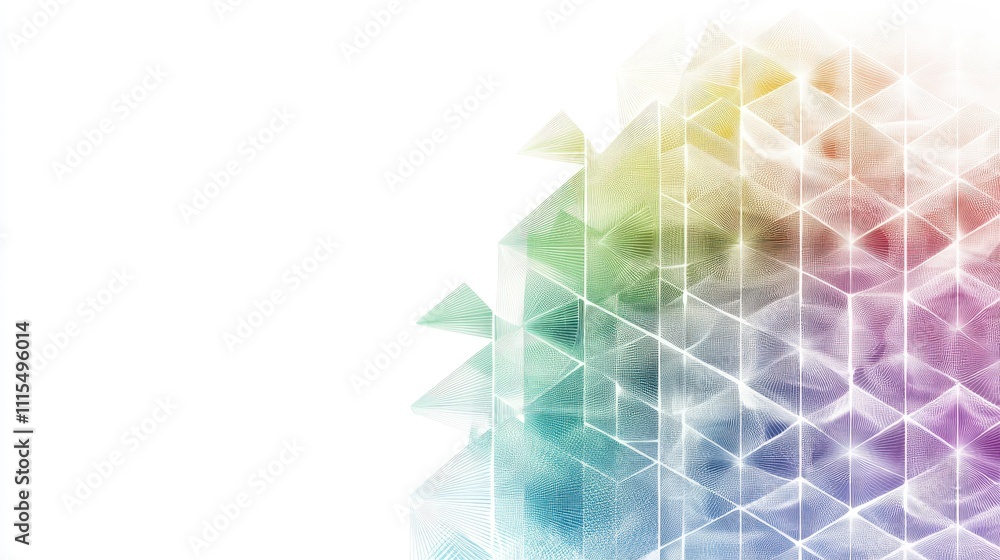Aufkleber abstract colorful geometric design with translucent triangles and white space.