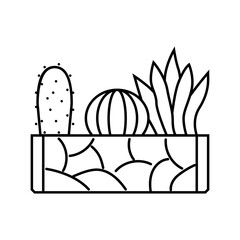 succulents urban gardening line icon vector. succulents urban gardening sign. isolated contour symbol black illustration