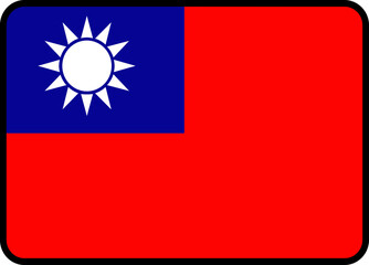Fototapeta premium Taiwan Flag Rounded Rectangle Icon
