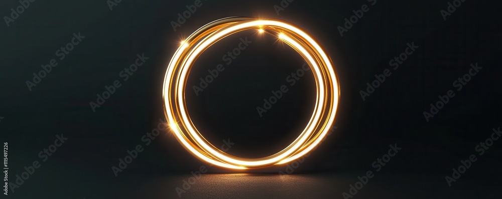 Poster a glowing circular light design against a dark background, creating an intriguing and modern visual 