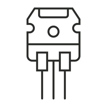 recommend clip art: Transistor icon, Electric component symbol outline icon, editable vector illustration and transparent graphic element. Isolated on white background