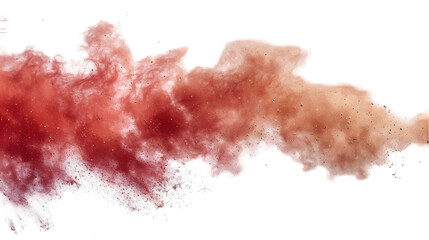 Fototapeta premium DarkRed, White, Gold colours powder exploding isolated on a transparent background