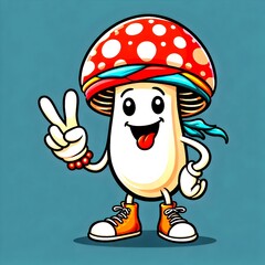 Naklejka premium mushroom character comic