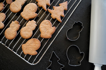 Cutters and Gingerbread Cookies for Christmas
