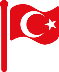 Obraz premium Turkey Flag free flown Rounded icon