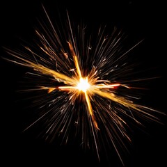 Obraz premium sparks with solid black background and also fire particles