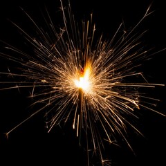 sparks with solid black background and also fire particles