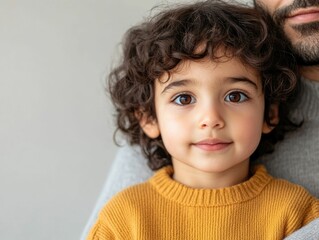 Naklejka premium A heartwarming and tender portrait capturing the deep bond and affection between a child and their parent The image radiates warmth love and genuine connection as they embrace