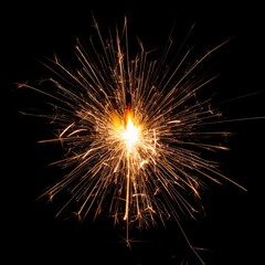 sparks with solid black background and also fire particles
