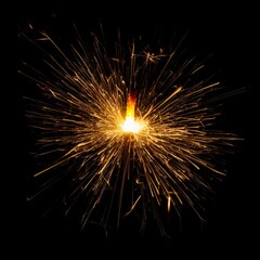 Fototapeta premium sparks with solid black background and also fire particles