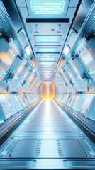 Obraz premium Science fiction corridor with high tech elements