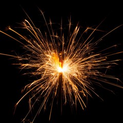 sparks with solid black background and also fire particles