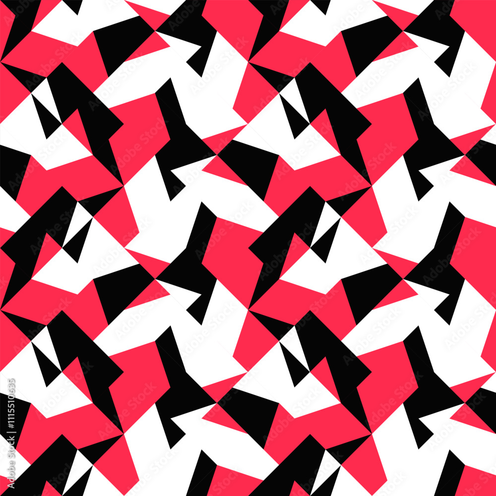 Poster random seamless threetone mosaic pattern background - abstract repeating vector design