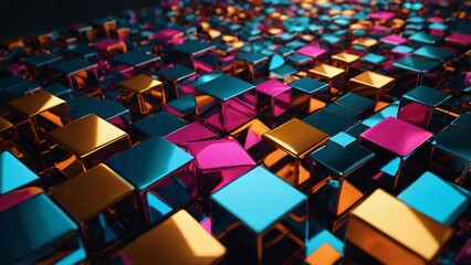 Fototapeta premium 3D abstract design with cubes and squares structured side by side