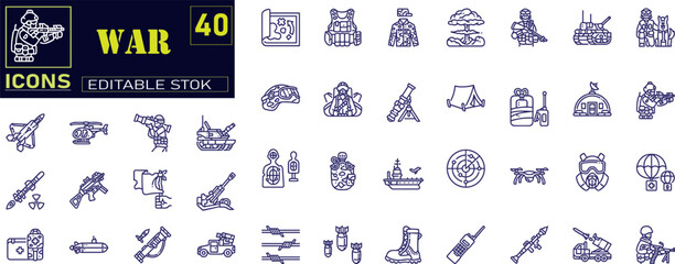 War Stroke icon collections. Containing Combat, Army icons .