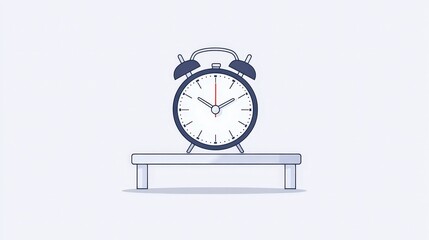 Vintage Alarm Clock on a Minimalist Wooden Table Design