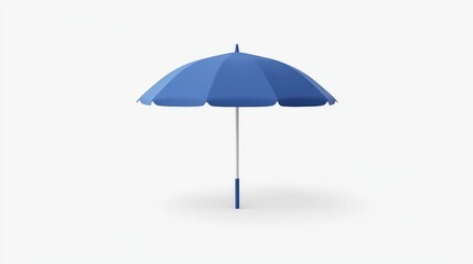 Obraz premium Blue Beach Umbrella Isolated on White Background for Summer Theme